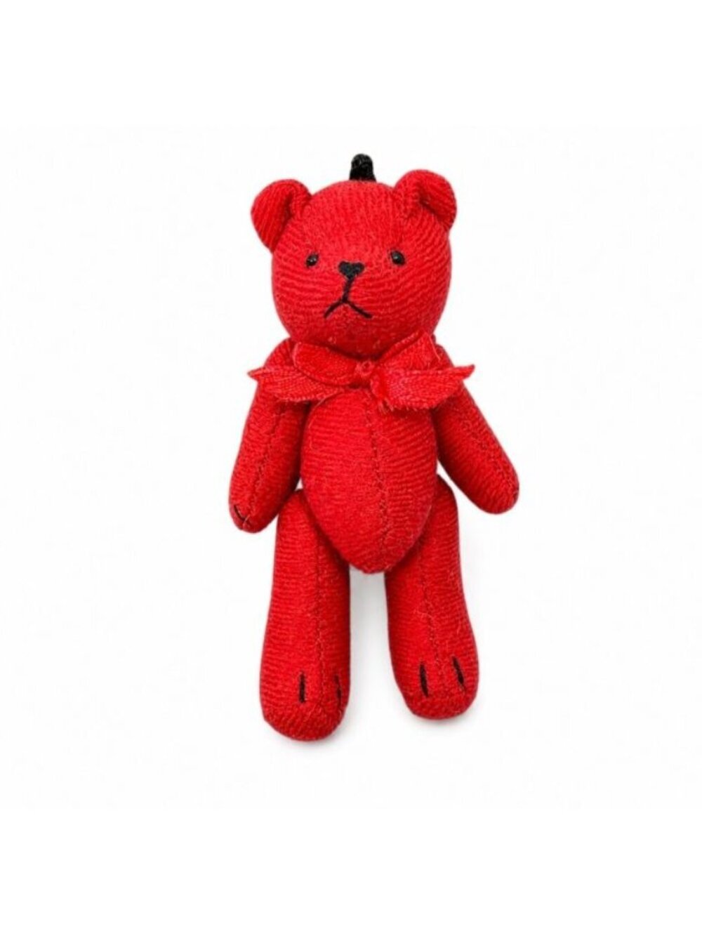 Vintage Anico Miniature Red Teddy Bear 4.5" Jointed Poseable Dollhouse Plush